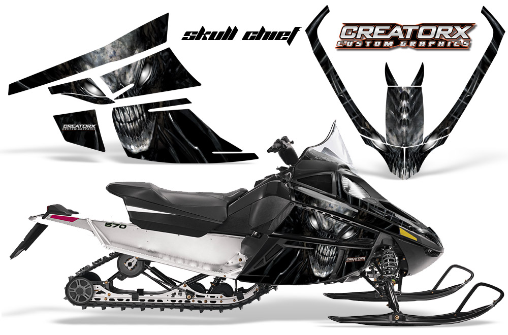 Arctic Cat F Series Graphics Kit Skull Chief Silver